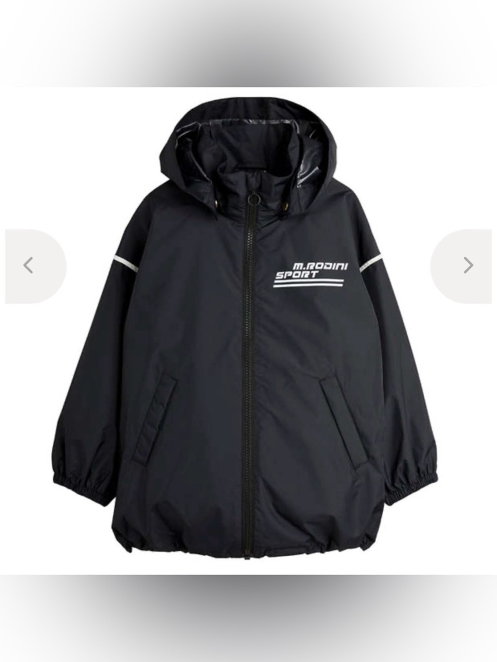 Mini Rodini Sport Kids windbreaker rain jacket coat black sie 7-9 NEW